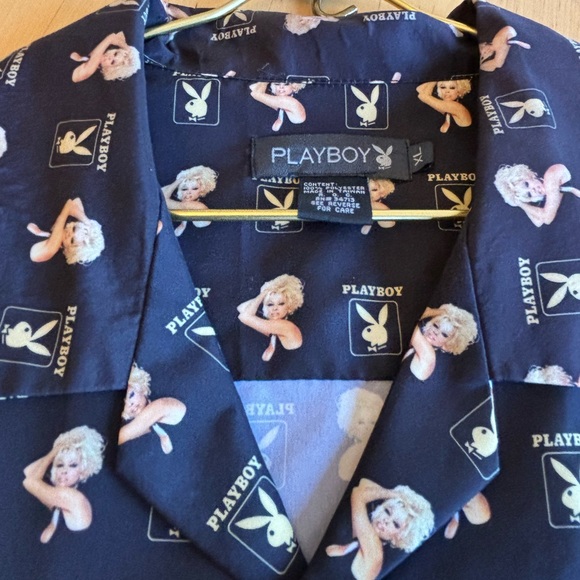 Vintage Playboy Pamela Anderson Short Sleeve Button Down Shirt Size XL - Picture 10 of 12